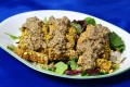 Pistachio Crusted Tempeh with Shiitake Mushroom Gravy by Chef Philip Gelb 