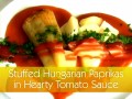 Stuffed Hungarian Paprikas in Hearty Tomato Sauce (In Hungarian)