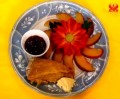 Vegan Kalamari Served atop a Rainbow Salad